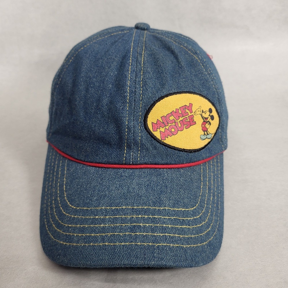 Disney's Mickey Mouse O/S Denim Strapback Baseball Cap Hat adjustable